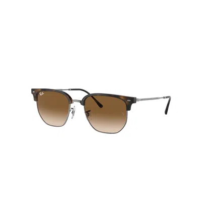 Ray Ban New Clubmaster Sonnenbrillen Gunmetal Fassung Braun Glas 53-20