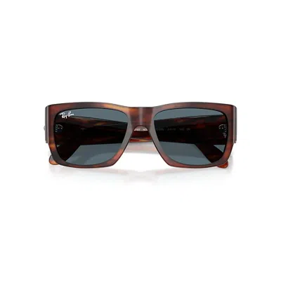 Ray Ban Nomad Collector Drops Limited Sunglasses Striped Havana Frame Blue Lenses 54-17