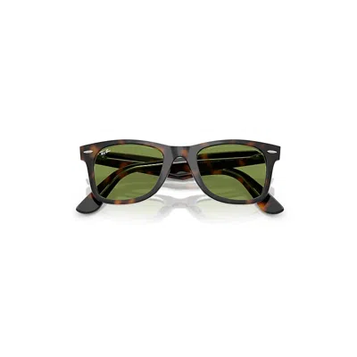 Ray Ban Original Wayfarer Classic Sunglasses Dark Havana On Multicolor Frame Green Lenses 50-22