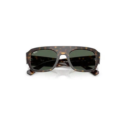 Ray Ban Rb2218 Sunglasses Havana Frame Green Lenses 55-22 In Brown