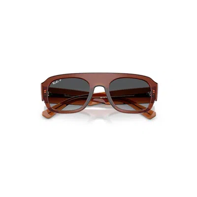 Ray Ban Rb2218 Sunglasses Transparent Brown Frame Grey Lenses Polarized 55-22