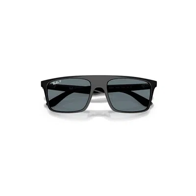 Ray Ban Rb2222 Sunglasses Black Frame Blue Lenses Polarized 55-20