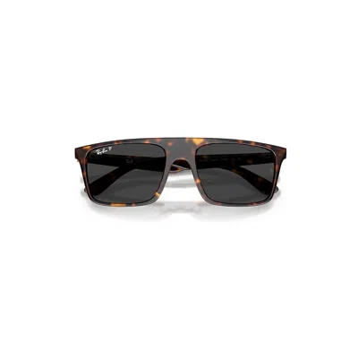 Ray Ban Rb2222 Sunglasses Havana Frame Black Lenses Polarized 57-20 In Brown
