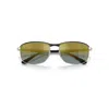 Ray Ban Rb3671ch Chromance Sunglasses Black Frame Gold Lenses Polarized 60-16 In Black