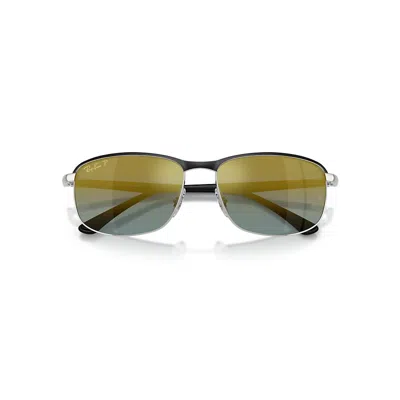 Ray Ban Rb3671ch Chromance Sunglasses Black Frame Gold Lenses Polarized 60-16