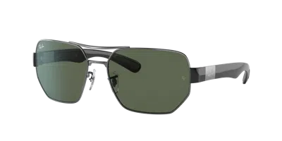 Ray Ban Rb3672 Sunglasses Black Frame Green Lenses 60-17 In Schwarz
