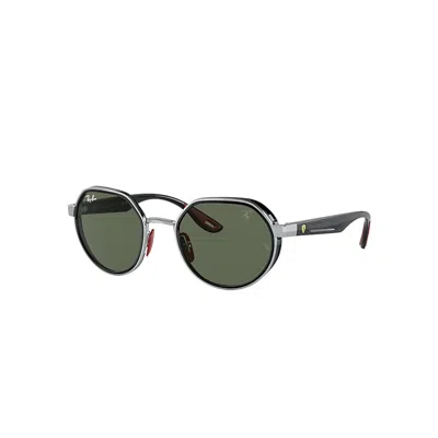 Ray Ban Sunglasses Unisex Rb3703m Scuderia Ferrari Collection - Black Frame Green Lenses 51-21