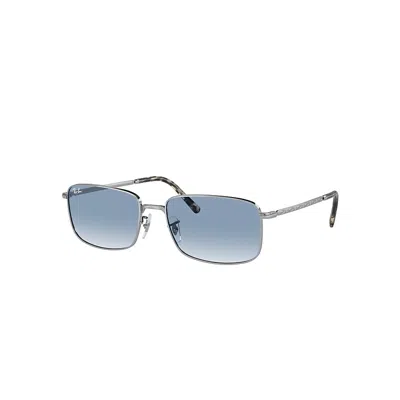 RAY BAN SUNGLASSES UNISEX RB3717 - SILVER FRAME BLUE LENSES 57-18