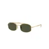 Ray Ban Sunglasses Unisex Rb3719 - Gold Frame Green Lenses 54-20 In Gold