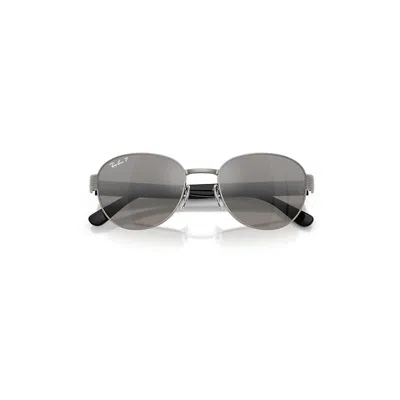 Ray Ban Rb3766ch Chromance Sunglasses Black Frame Silver Lenses Polarized 56-20