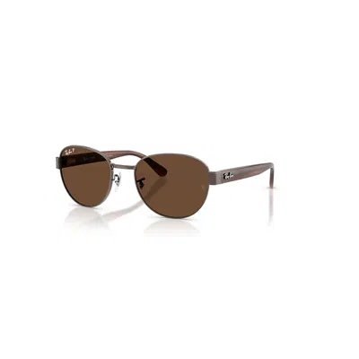 Ray Ban Sunglasses Unisex Rb3766ch Chromance - Striped Brown Frame Brown Lenses Polarized 54-20