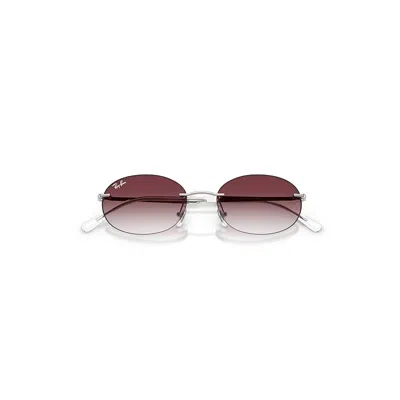 Ray Ban Rb3767 Sunglasses Silver Frame Violet Lenses 54-18