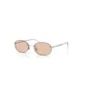 Ray Ban Oval-frame Rimless Sunglasses In Silver