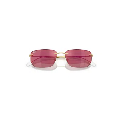 Ray Ban Rb3768 Sunglasses Arista Gold Frame Red Lenses 56-17