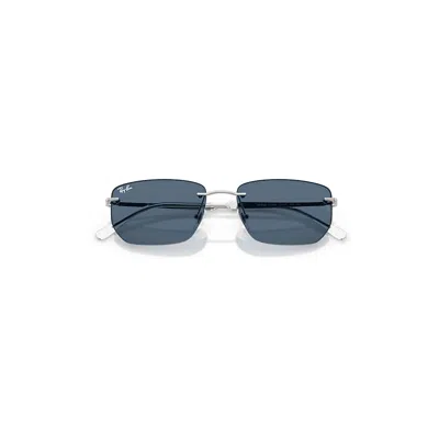 Ray Ban Rb3768 Sunglasses Silver Frame Blue Lenses 56-17