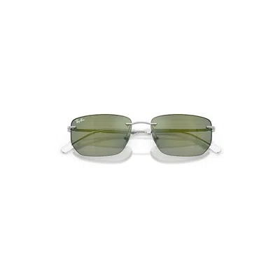 Ray Ban Rb3768 Sunglasses Silver Frame Green Lenses 56-17