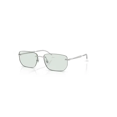 Ray Ban Rb3768 Transitions ® Color Touch ™ Lenses Sonnenbrillen Silber Fassung Grün Glas 56-17 In Silver