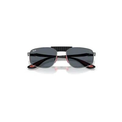 Ray Ban Rb3776m Scuderia Ferrari Collection Sunglasses Black Frame Blue Lenses 58-18