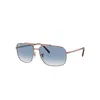 Ray Ban Sunglasses Unisex Rb3796 - Rose Gold Frame Blue Lenses 59-15 In Rose Gold