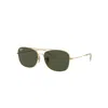 Ray Ban Rb3799 Sunglasses Gold Frame Green Lenses 57-15 In Gold
