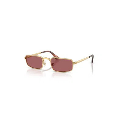 Ray Ban Sunglasses Unisex Rb3927 By A$ap Rocky - Arista Gold Frame Violet Lenses Polarized 54-21
