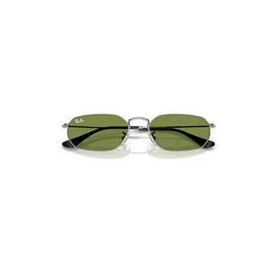 Ray Ban Rb3947 Sunglasses Gunmetal Frame Green Lenses 54-18 In Gray