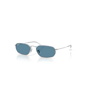 Ray Ban Sunglasses Unisex Rb3947ch Chromance - Silver Frame Blue Lenses Polarized 57-18