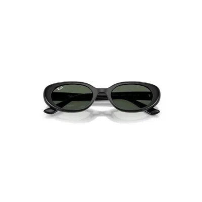 Ray Ban Rb4441d Bio-based Sunglasses Black Frame Green Lenses 53-21