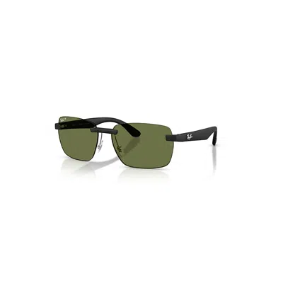Ray Ban Sunglasses Unisex Rb4470 Polarized Ultra Lenses - Sand Black Frame Green Lenses Polarized 59-16