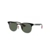 Ray Ban Rb8327m Scuderia Ferrari Collection Sunglasses Black Frame Green Lenses 53-20 In Black