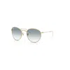 Ray Ban Sunglasses Unisex Round Reverse - Arista Gold Frame Blue Lenses 53-21 In Gold