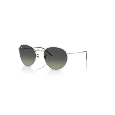 Ray Ban Sunglasses Unisex Round Reverse - Silver Frame Grey Lenses 53-21