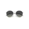 Ray Ban Round Reverse Sunglasses Silver Frame Grey Lenses 55-21 In Silver
