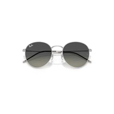 Ray Ban Round Reverse Sunglasses Silver Frame Grey Lenses 55-21