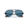 Ray Ban Scuderia Ferrari Monza Ltd | Rb4125m Sunglasses Transparent Blue Frame Blue Lenses Polarized 57-14 In Blue