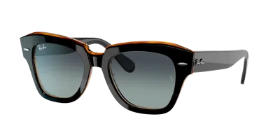 Ray Ban State Street Sunglasses Black Frame Grey Lenses 52-20