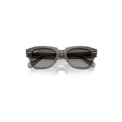 Ray Ban State Street Sunglasses Transparent Grey Frame Grey Lenses 49-20 In Gray