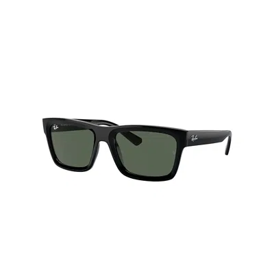RAY BAN WARREN BIO-BASED SONNENBRILLEN SCHWARZ FASSUNG GRÜN GLAS 57-20