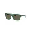 Ray Ban Sunglasses Unisex Warren Bio-based - Transparent Green Frame Brown Lenses 54-20 In Transparent Green