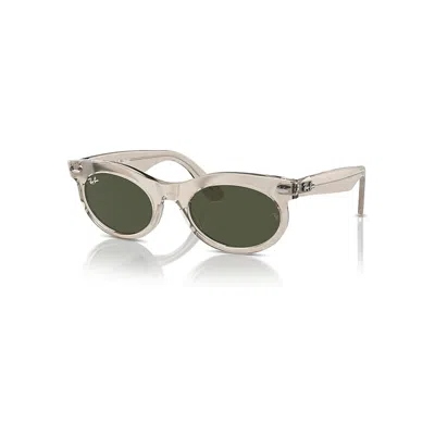 Ray Ban Sunglasses Unisex Wayfarer Oval Change - Photo Waves Grey Frame Green Lenses 53-22 In Graue Wellen Selbsttönend