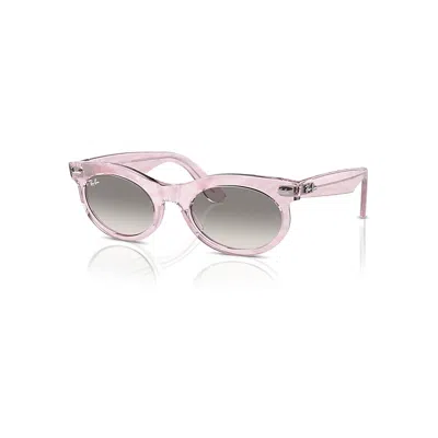 RAY BAN SUNGLASSES UNISEX WAYFARER OVAL CHANGE - PHOTO WAVES PURPLE FRAME GREY LENSES 53-22