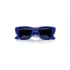 Ray Ban Wayfarer Puffer Sunglasses Blue Frame Black Lenses 47-23