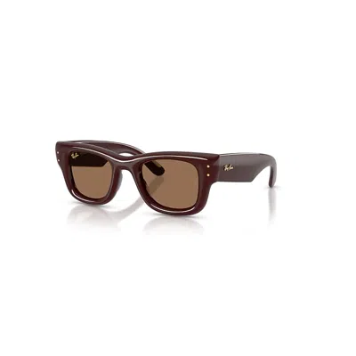 Ray Ban Sunglasses Unisex Wayfarer Puffer - Dark Brown Frame Brown Lenses 47-23