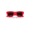 Ray Ban Wayfarer Puffer Sunglasses Red Frame Black Lenses 47-23