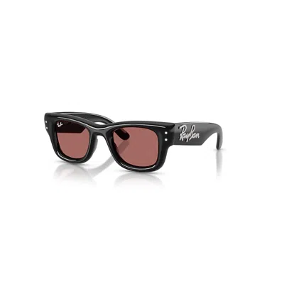 Ray Ban Sunglasses Unisex Wayfarer Puffer Crystal Edition - Black Frame Violet Lenses 47-23