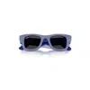 Ray Ban Wayfarer Puffer Crystal Pavè Edition Sunglasses Blue & Strass Pave Frame Black Lenses 47-23