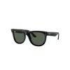 Ray Ban Sunglasses Unisex Wayfarer Reverse - Black Frame Green Lenses 53-20 In Black