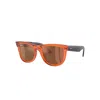 Ray Ban Wayfarer Reverse Sonnenbrillen Blau Transparent Fassung Kupfer Glas 50-22 In Transparent Blue