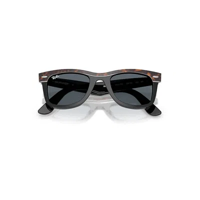 Ray Ban Wayfarer Street Neat Sunglasses Havana On Black Frame Blue Lenses 50-22