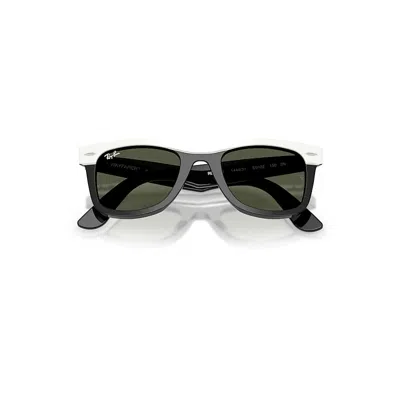 Ray Ban Wayfarer Street Neat Sunglasses White On Black Frame Green Lenses 50-22
